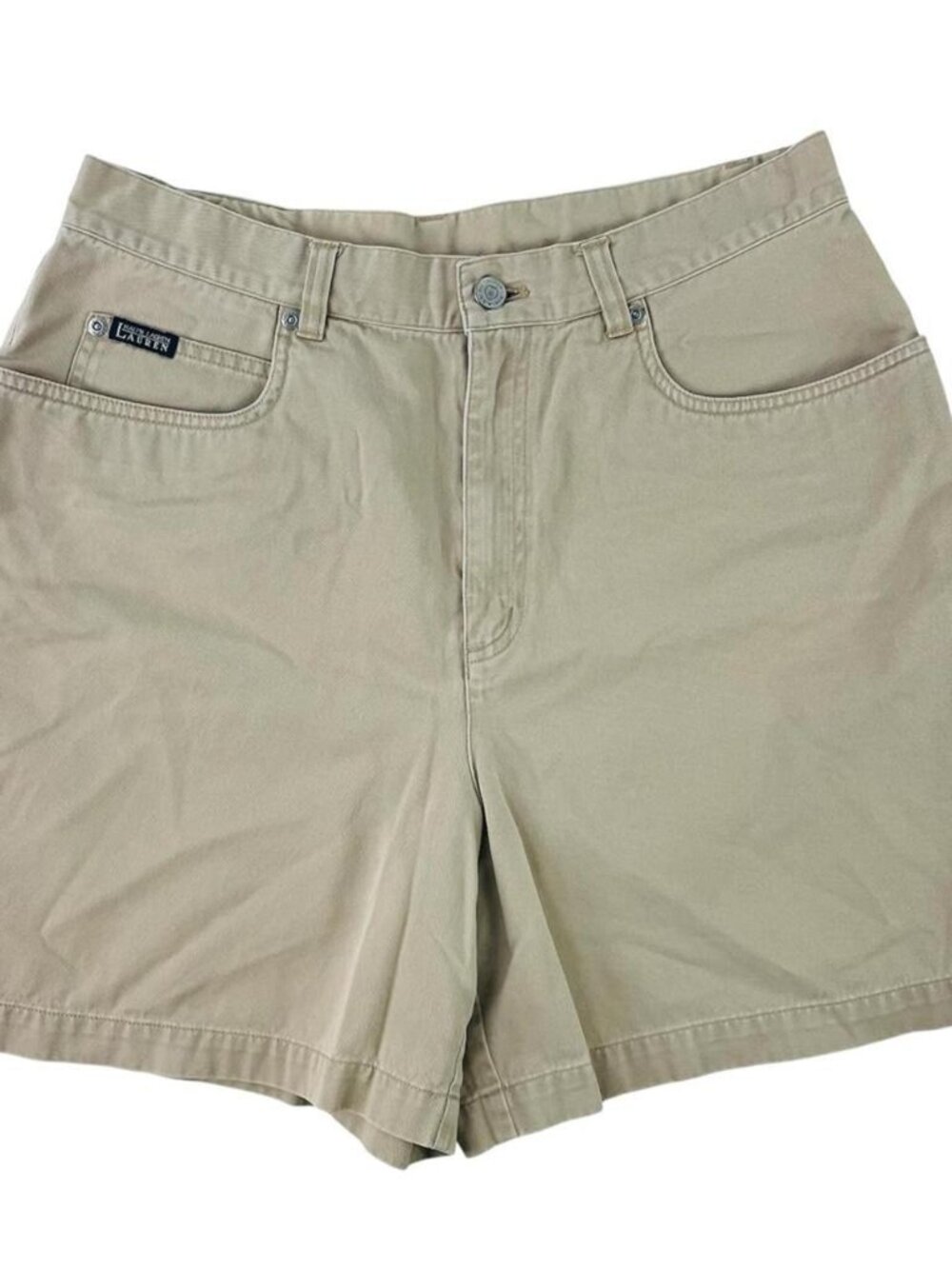 Vintage Lauren Ralph Lauren 5-Pocket Beige Shorts High Waisted 90s Mom Shorts